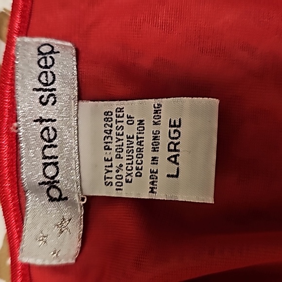 Vintage Planet Sleep Lined Rose Pajamas-szL - Picture 3 of 3